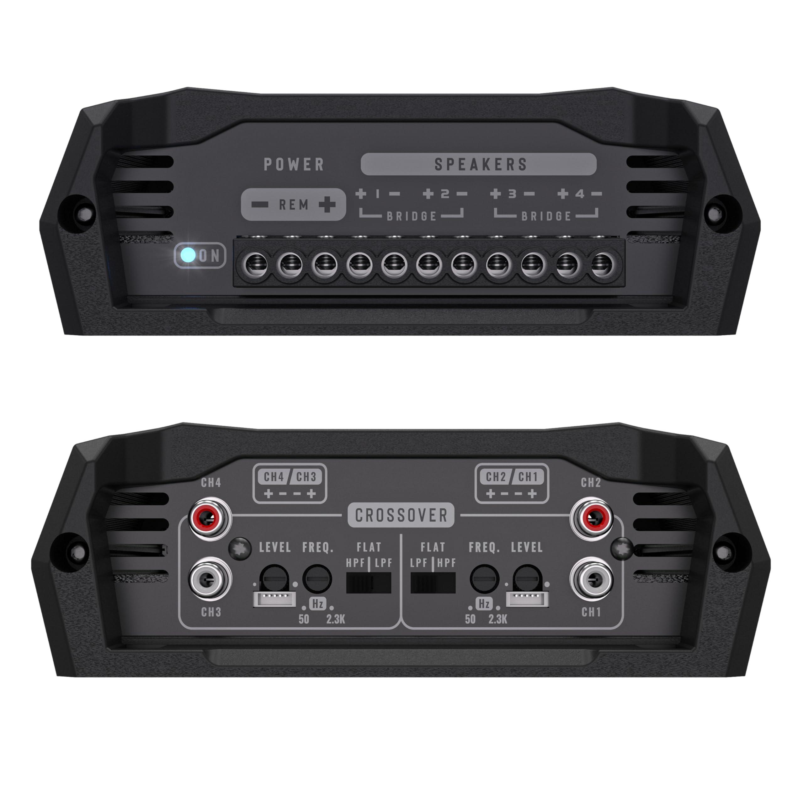 Stetsom Stetsom Bravo HQ 400.4 - Multichannel Car Audio Digital Amp, 2 Ohms Stable - 400 Watts RMS 4 Independent Channels, Variable Crossover, Full Range, Car Stereo ds Bridge Speakers 400x4 RCA & High Input