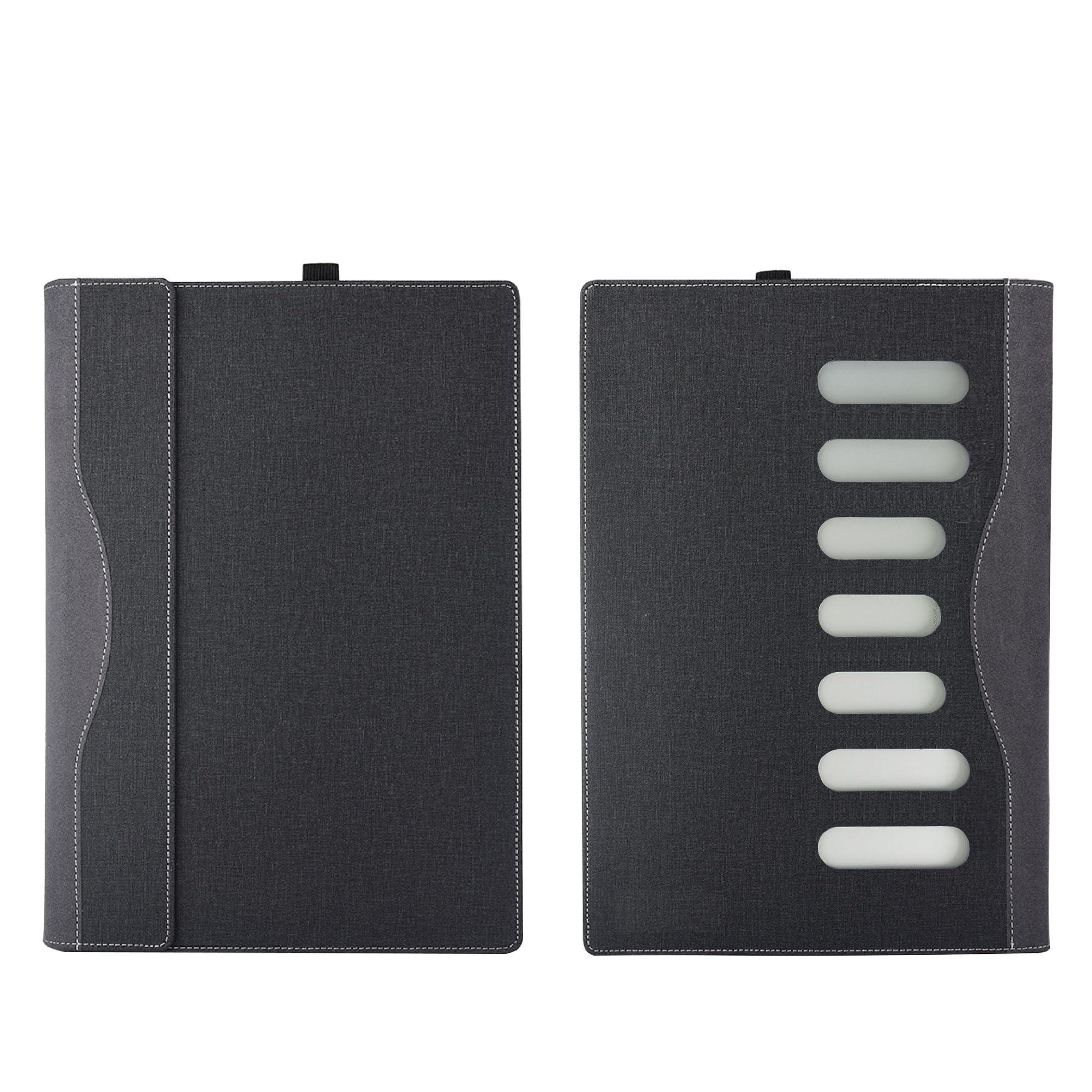 xisiciao Laptop Case for Microsoft Surface Laptop 7 15" (2024 Released), Detachable Notebook Sleeve, Computer Bag Protective Cover PU Shell with Heat Dissipation Hole (Dark Grey)