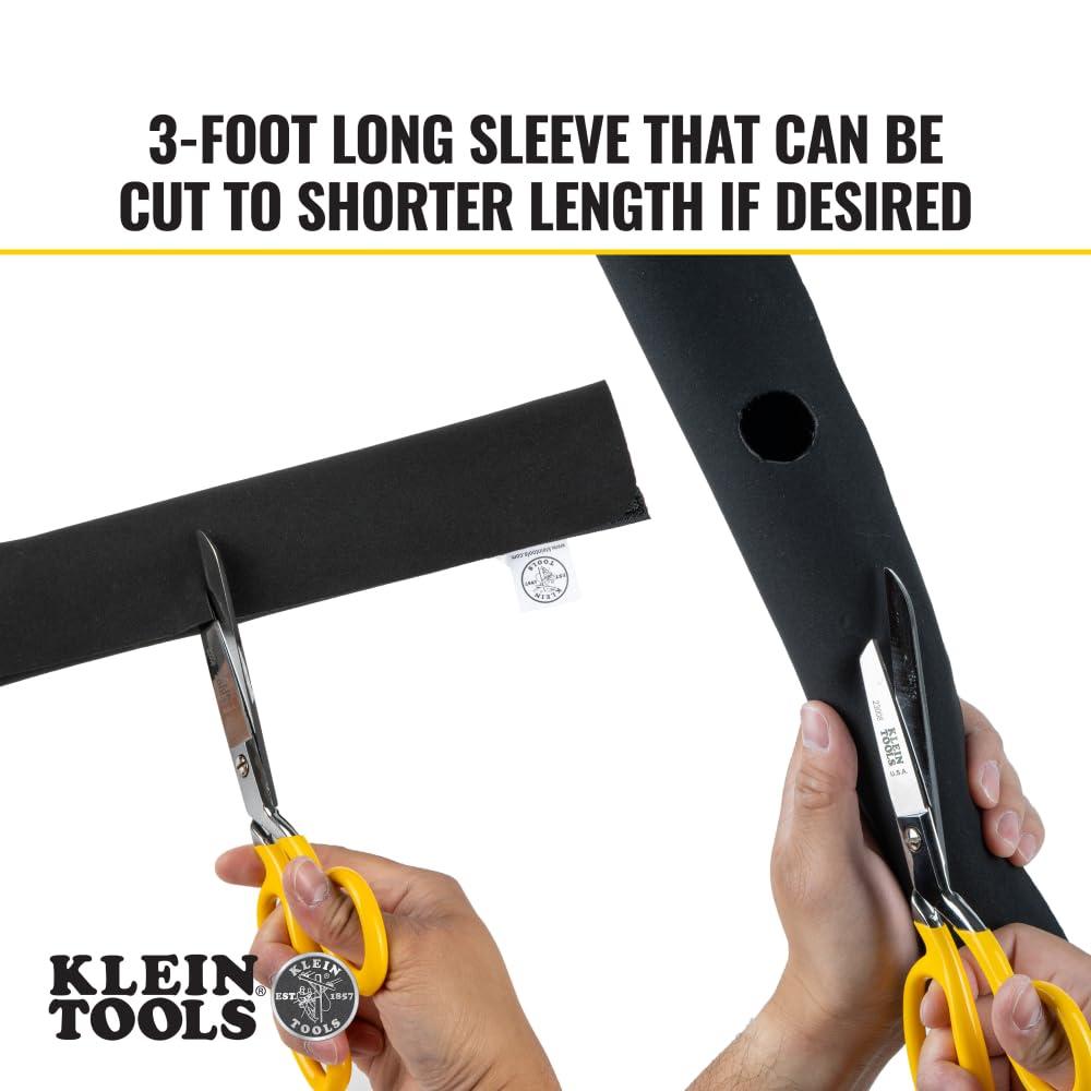 Klein Tools Klein Tools 450-320 Cable Management Sleeve, Cord Management for Home, Office or Job, 1-1/4-Inch Max Diameter, 3-Foot Length, Black, 2-Pack