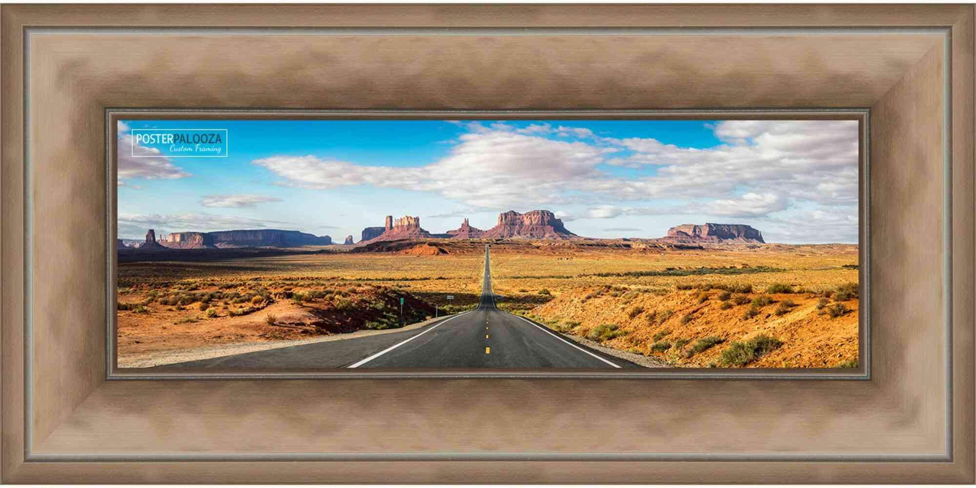 Poster Palooza 40x16 Contemporary Bronze Complete Wood Panoramic Frame with UV Acrylic Plexiglass, Foam Board Backing & Hardware Included