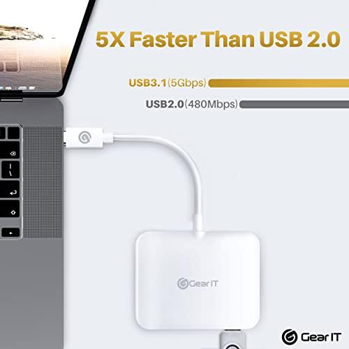 GearIT GearIT USB C Hub to HDMI | USB-A | 3.5mm I 100W PD Passthrough, 4K@120Hz DP Alt Mode Audio/Mic Port, USBC Type C Thunderbolt 3/4 Compatible for MacBook Pro 2020, iPad Pro 2020, Galaxy S20, and More
