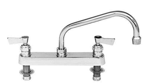 Fisher Fisher 57665 Stainless Steel 8" Centers Deck Faucet with 12" Swing Spout