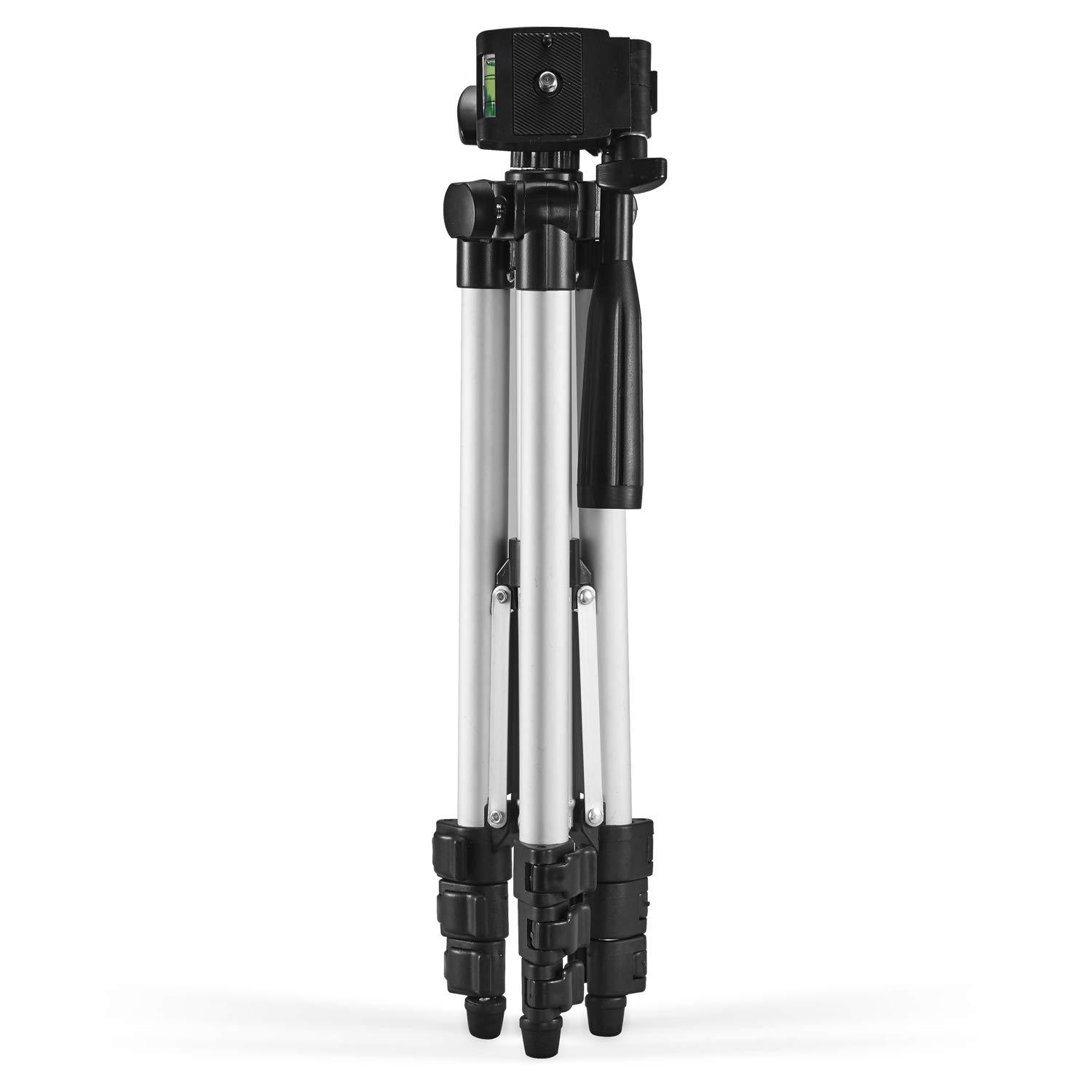 GPX GPX 42 Inch Extending Tripod, Pan and Tilt Head, Carry Pouch, Silver (TPD427S)