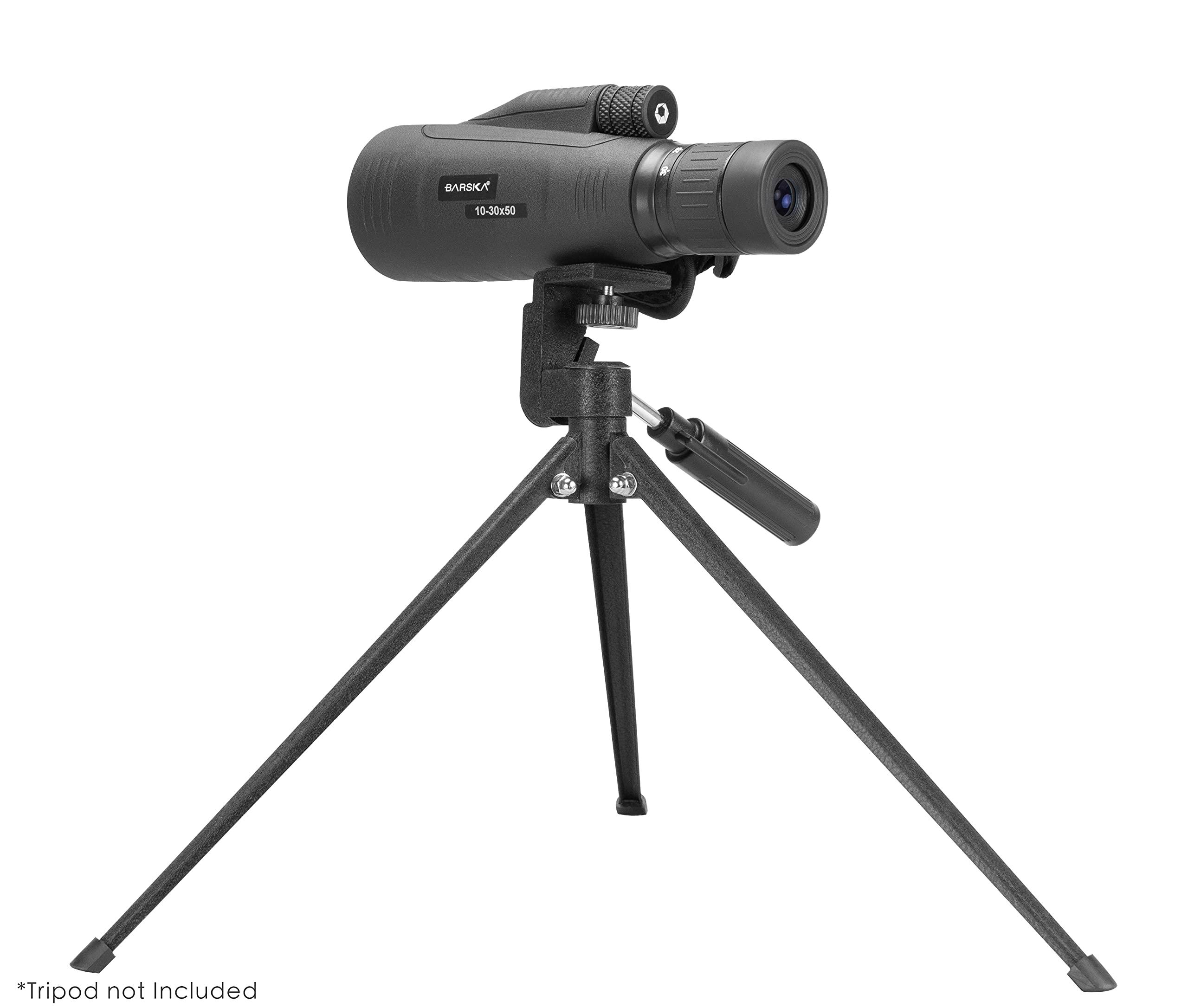 BARSKA BARSKA 10-30x50mm Blackhawk Precision Zoom Monocular for Bird Watching, Travel, Hunting, Boating, and Camping.