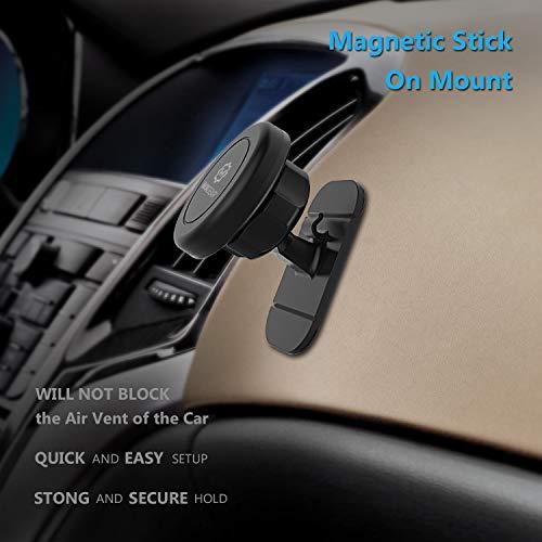 WixGear WixGear Magnetic Mount, Universal Stick-On Dashboard Magnetic Car Mount Holder, for Cell Phones and Mini Tablets with Fast Swift-snap Technology, Magnetic Cell Phone Mount