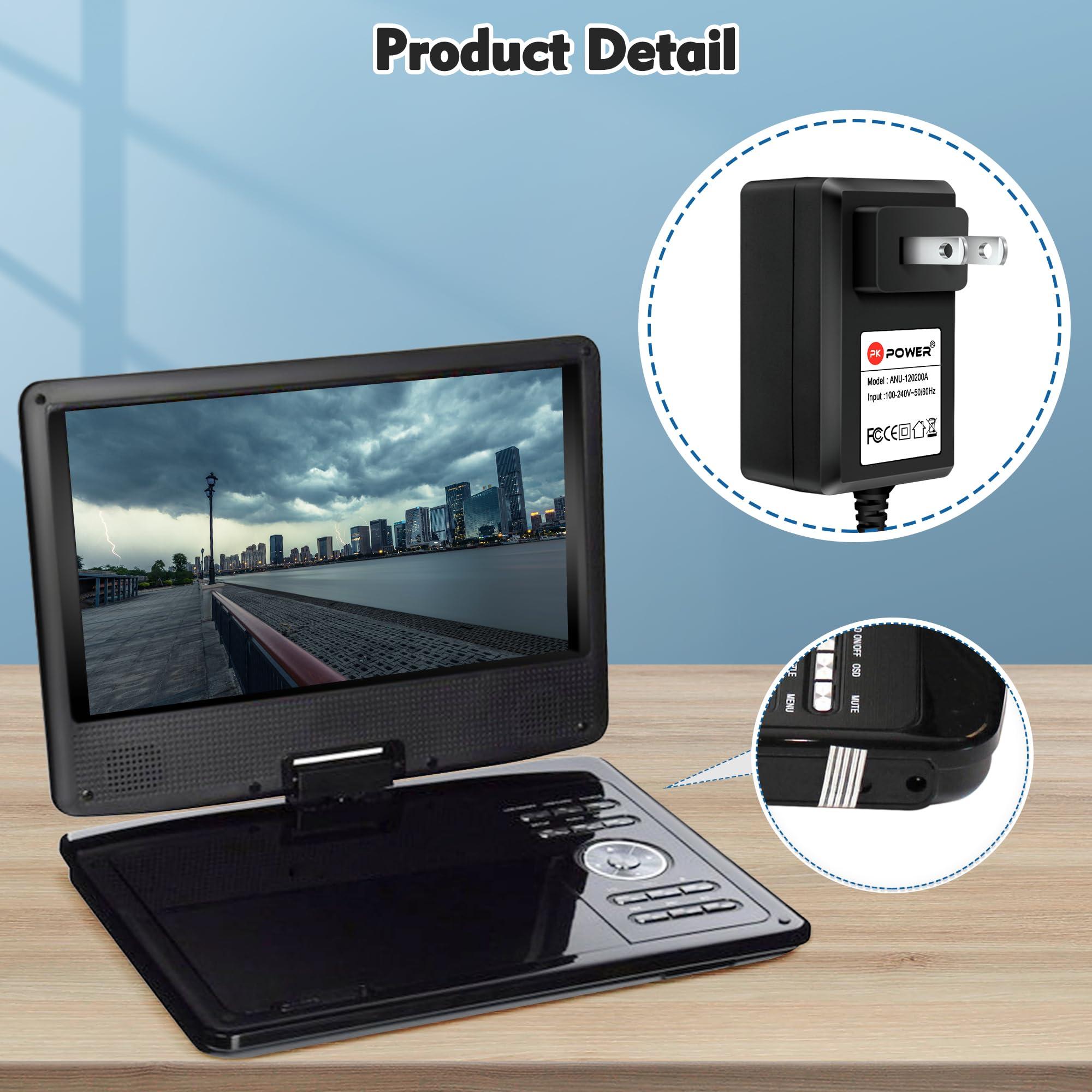 PKPOWER PKPOWER 12V Charger for Sylvania, Apeman, Craig, COOAU, Dynex, Impecca, Magnavox MPD720 Portable DVD Player Ac Adapter Power Supply