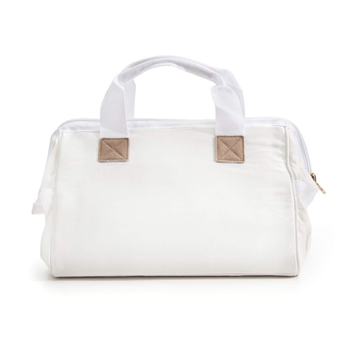 Dickies Work Gear Dickies 16-Inch Durable Canvas Work Bag for Painters, Carpenters, and Builders, Heavy-Duty Zipper, Reinforced Handles, Exterior Pockets, White