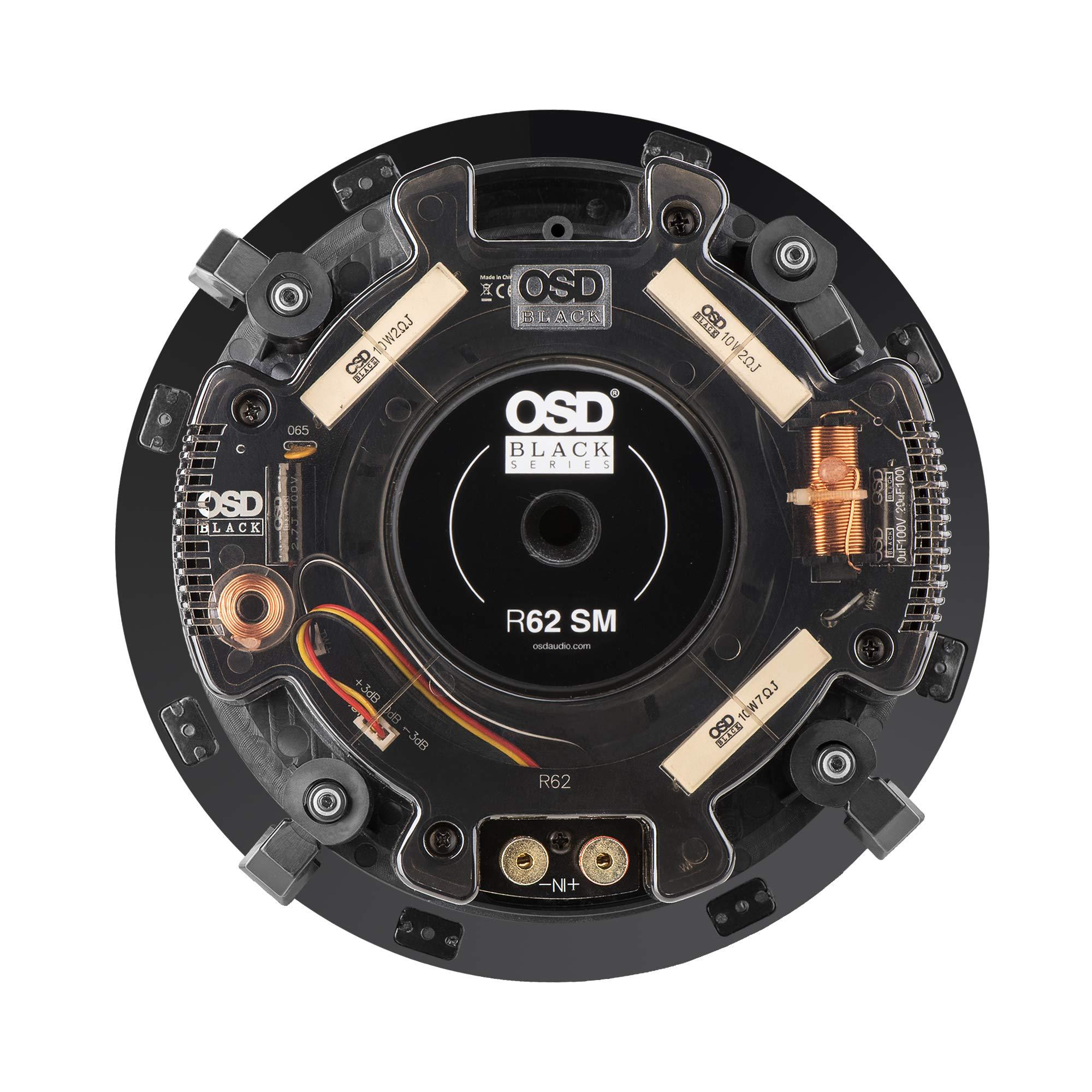 OSD Black OSD Black 6.5\" Performance Weather Resistant Shallow Mount in-Ceiling Speaker, Pair BK-R62SM