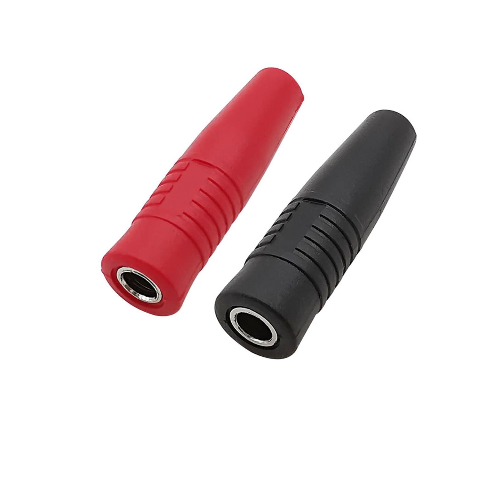 Mixeri 4mm Banana Socket Female Jack Solder Connector Fit Compatible 4mm Banana pl;/UG Connectors Red Black(Black,5Pcs)