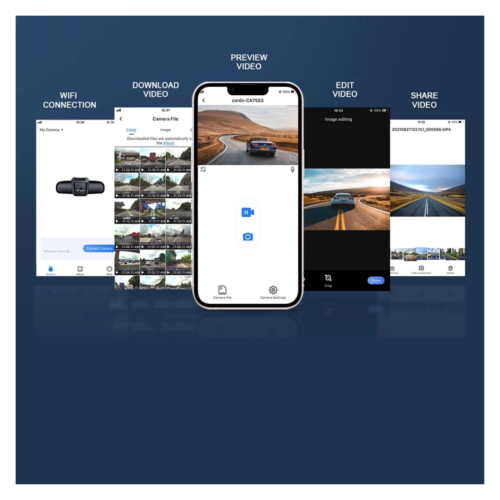 ImstAm Fitcamx Dash Cam 4K,WiFi Camera Video Recorder Dashcam Accessories,Car DVR Compatible with BMW X3 M iX3 G01 2023 2022 2021 2020 2019 2018 (Color : HD2-9208, Size : 2K Dual Cam 64GB)