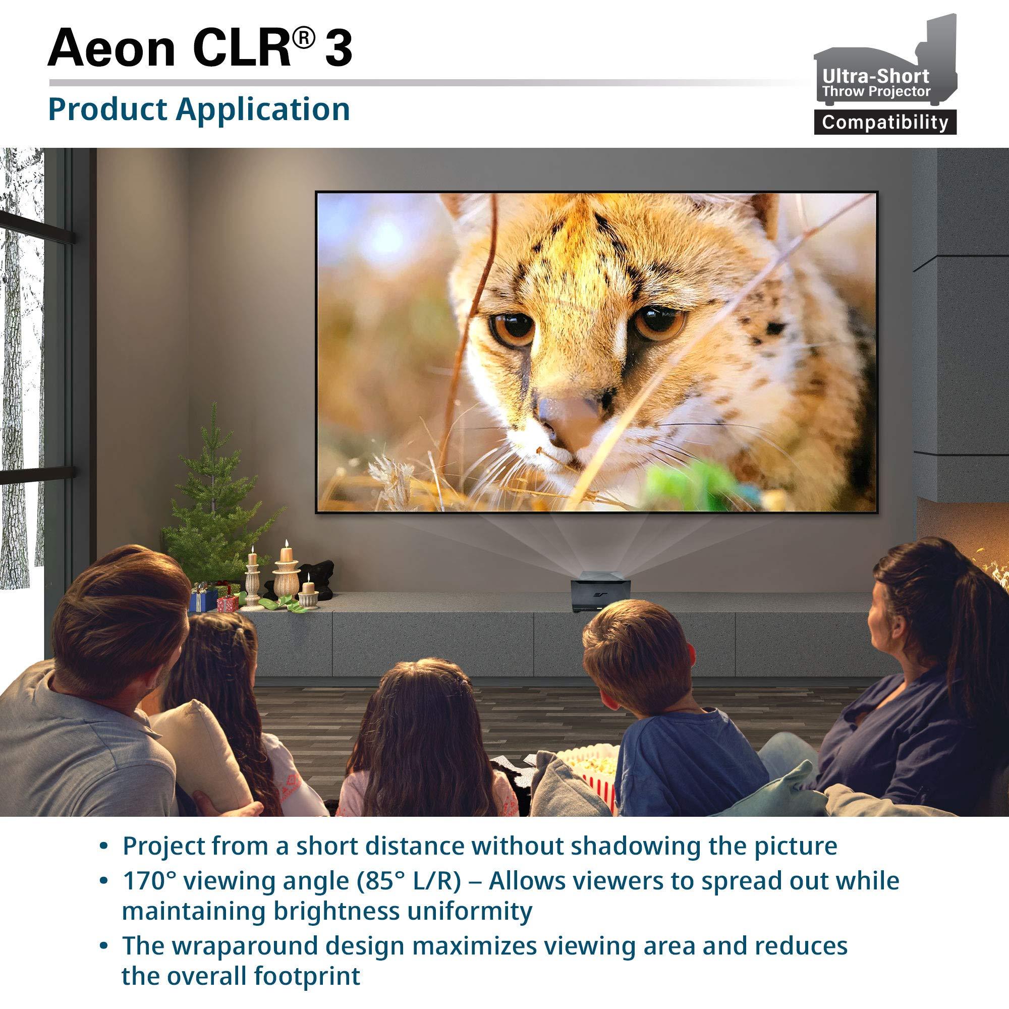 Elite Screens Elite Screens Aeon CLR3, 103-Inch UST ALR Projector Screen, 16:9 Edge-Free Fixed Frame, 4K Ultra HD Ready, 90% Ceiling Ambient Light Rejecting, Grey Screen for Indoor Movie & Home Theater, AR103H-CLR3