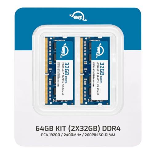 OWC OWC 64GB (2 x 32.0GB) 2400MHz DDR4 PC4-19200 SO-DIMM 260 Pin CL17 Memory Ram Upgrade Module Compatible with 2017 iMac and Select PC Laptops (OWC2400DDR4S64P)
