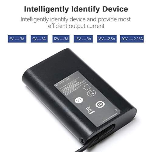 Givehooy 45W USB-C Type C AC Adapter Charger Power Supply for Dell XPS 13 XPS 12 9360 9365 9370 9333 9380 7390 9310 2-in-1 Inspiron 14 7437 Latitude 7275 7370 5175 5285 5290-2in1 LA45NM150 Laptop