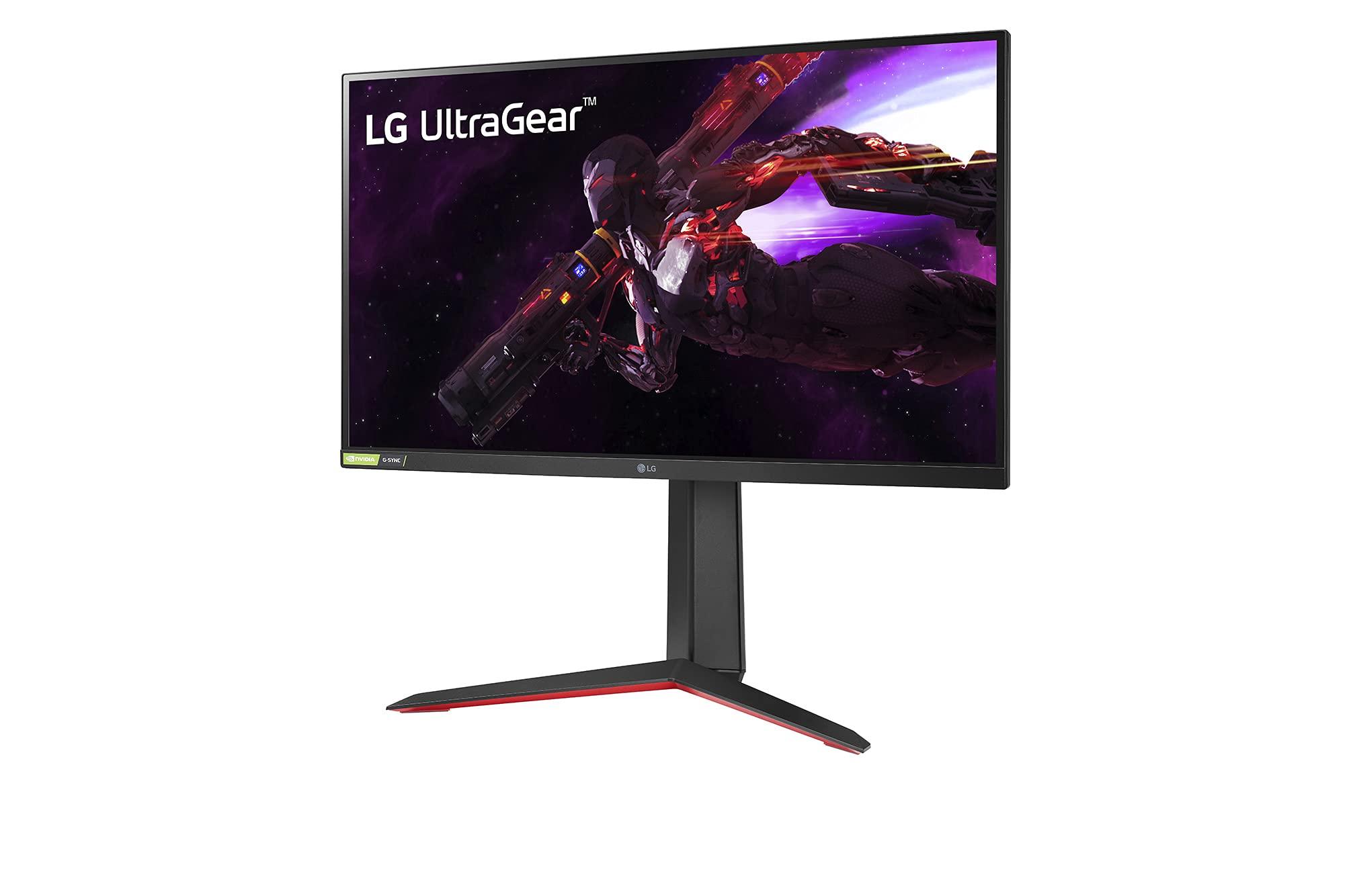 LG LG 27GP850-B Ultragear Gaming Monitor 27 inch QHD (2560 x 1440) Nano IPS Display 1ms Response Time 165Hz Refresh Rate NVIDIA G-SYNC Compatible AMD FreeSync Premium Tilt/Height/Pivot Adjustable Stand