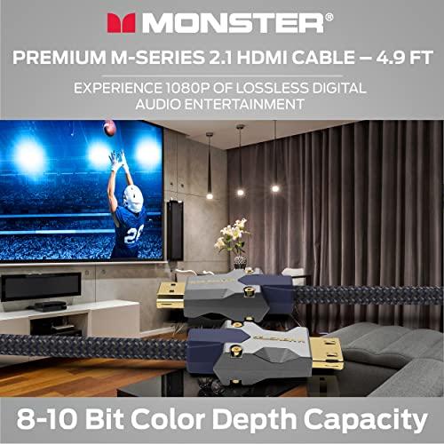 Monster Monster M-Series 3000 Certified Premium 8K High Speed - 2.1, 4K 120Hz , 48 Gbps- HDMI Cables for Apple TV, Roku, Smart TV, Laptop, Montior - 4.9 ft