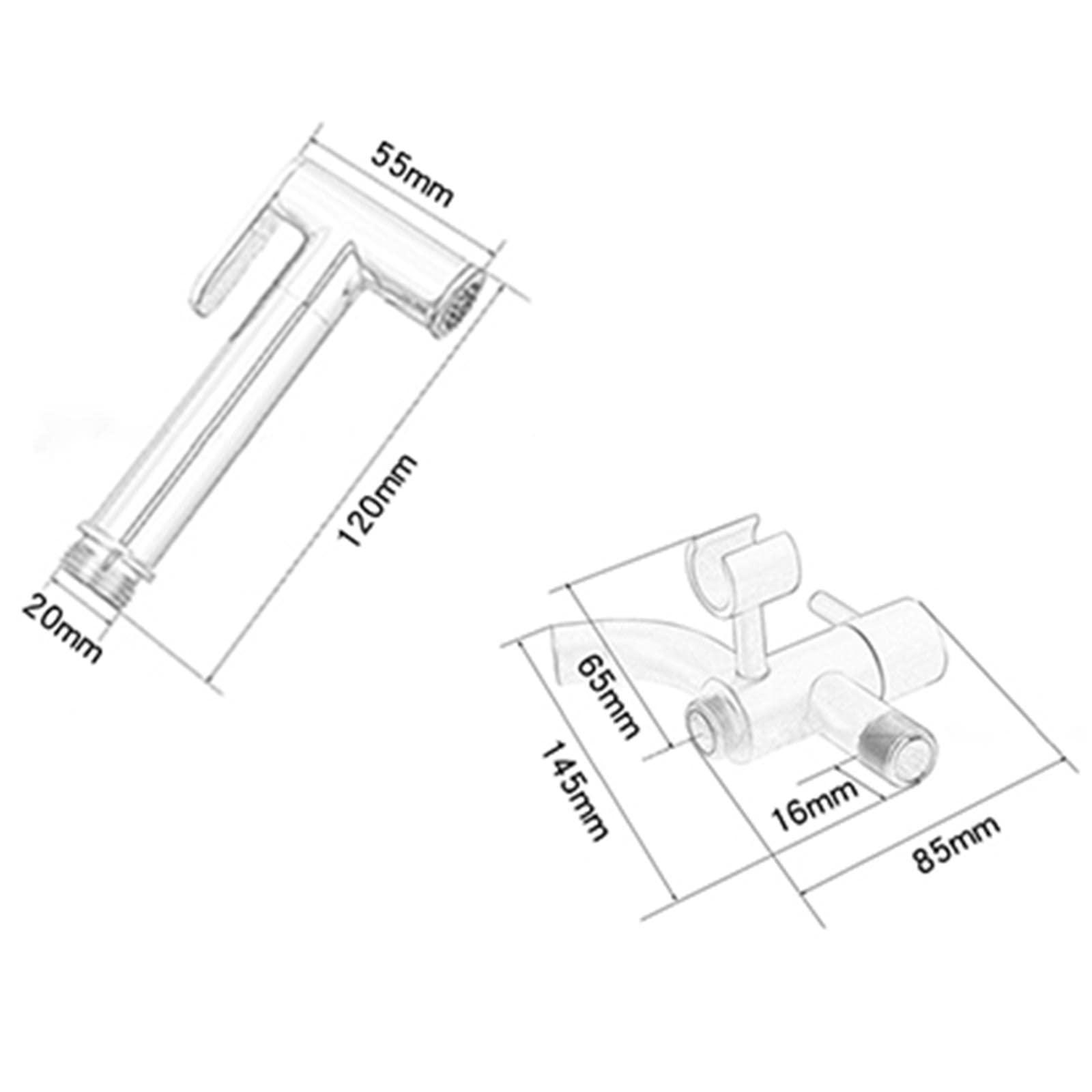 JCAKES Toilet Spray Gun kit Handheld Bidet Sprayer for Toilet Bidet Shower Sprayer Black with Hose Cold Water Tap Brass Toilet Bidet Sprayer Wall Mount,B (Color : B)