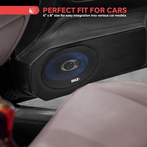 Pyle Pyle 6 x 8 Car Sound Speaker (Pair) - Upgraded Blue Poly Injection Cone 3-Way 360 Watts w/ Non-fatiguing Butyl Rubber Surround 70 - 20Khz Frequency Response 4 Ohm & 1\" ASV Voice Coil - Pyle PL683BL