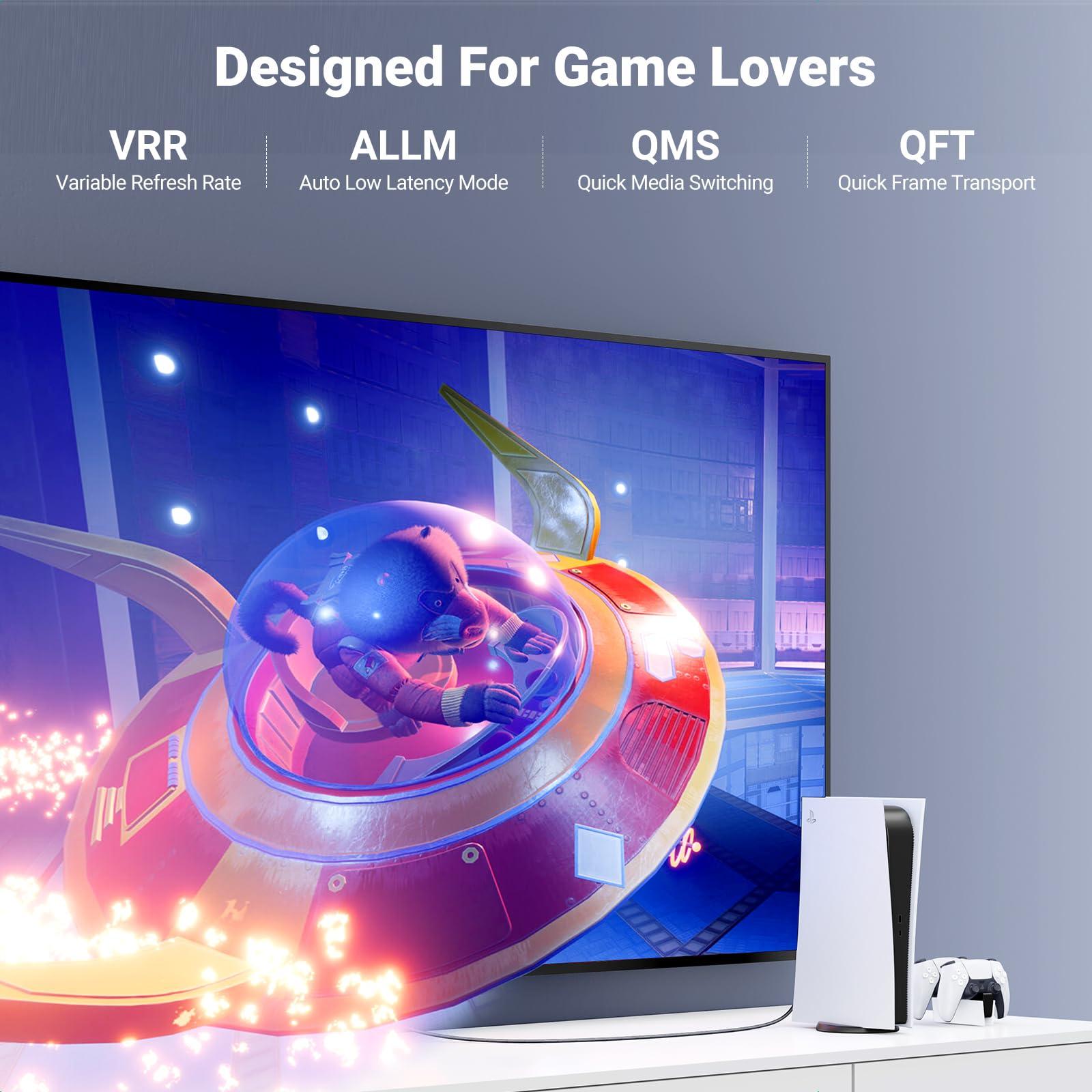 UGREEN UGREEN KVM Switch 1 Monitor 2 Computers, Share 4 USB Ports, HDMI KVM Switch for Keyboard Mouse Printer to One Monitor Bundle with 8K HDMI 2.1 Cable Certified 6.6FT Ultra High Speed Cord