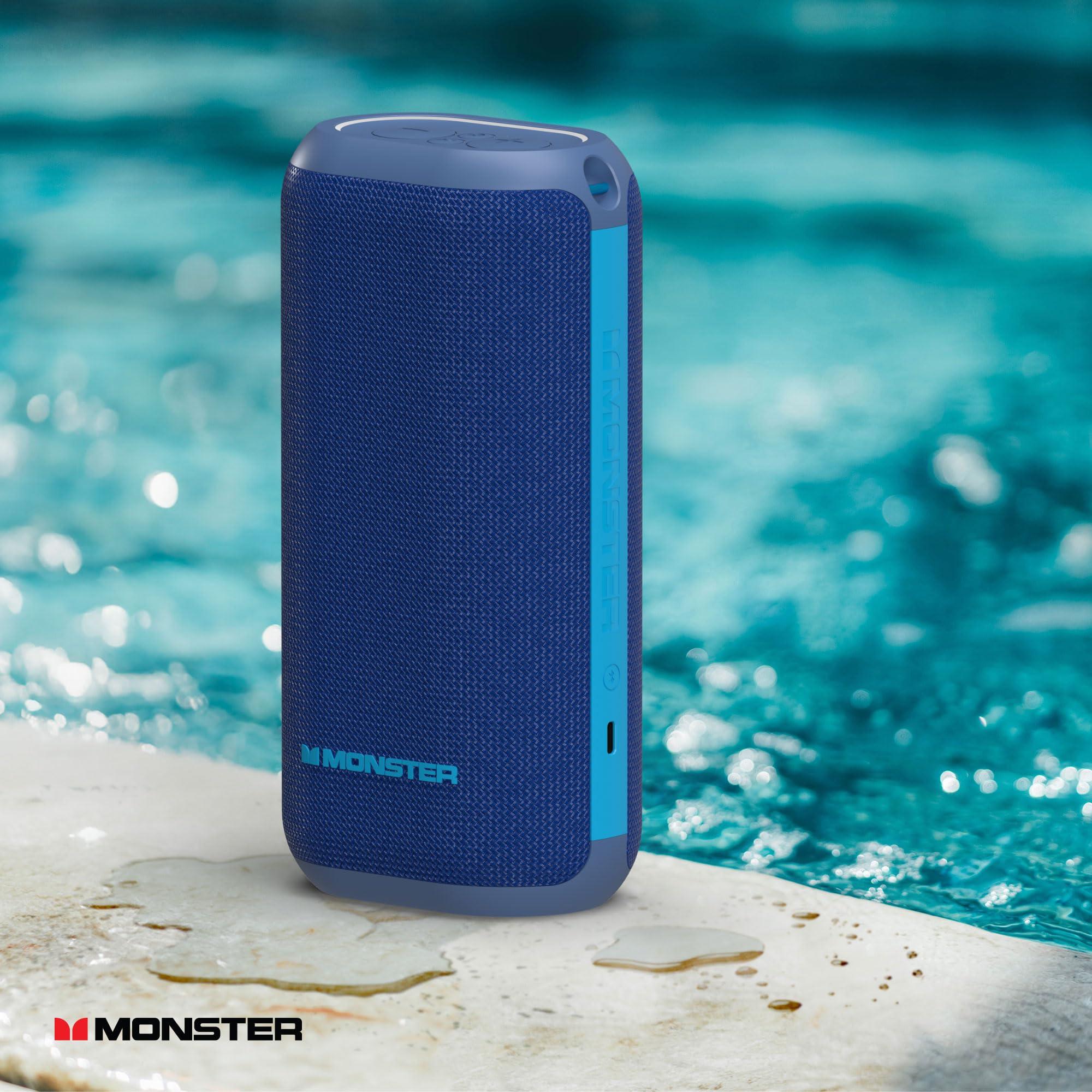 Monster Monster DNA One Portable Bluetooth Speaker, Loud Portable Speaker with 360 Bass Sound and 10W Qi Certified Wireless Charging Pad, IP67 Waterproof- for Travel, Indoor and Outdoor Use