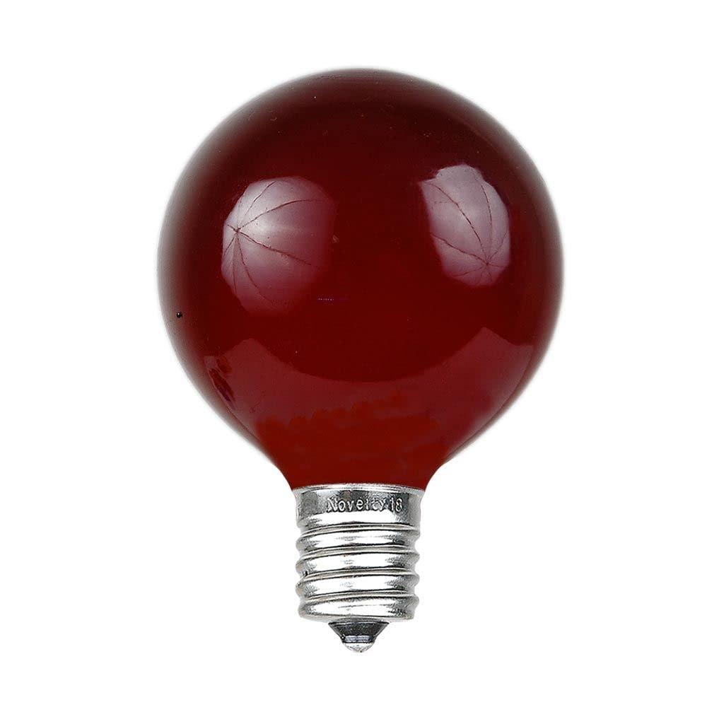 Novelty Lights Novelty Lights 25 Pack G40 Red Outdoor Globe Bulbs, Light Bulbs Glass Incandescent Bulbs with 3000 Hour Lifespan, Globe String Lights Replacement Bulbs