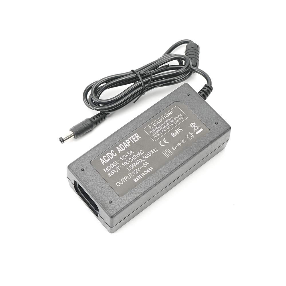 Velain 12V 5A Power Supply Adapter, AC100-240V to DC12V Converter Transformer with 5.5x2.5mm DC Output Jack for LED Strip Light,Wireless Router,ADSL Cats,Security Cameras