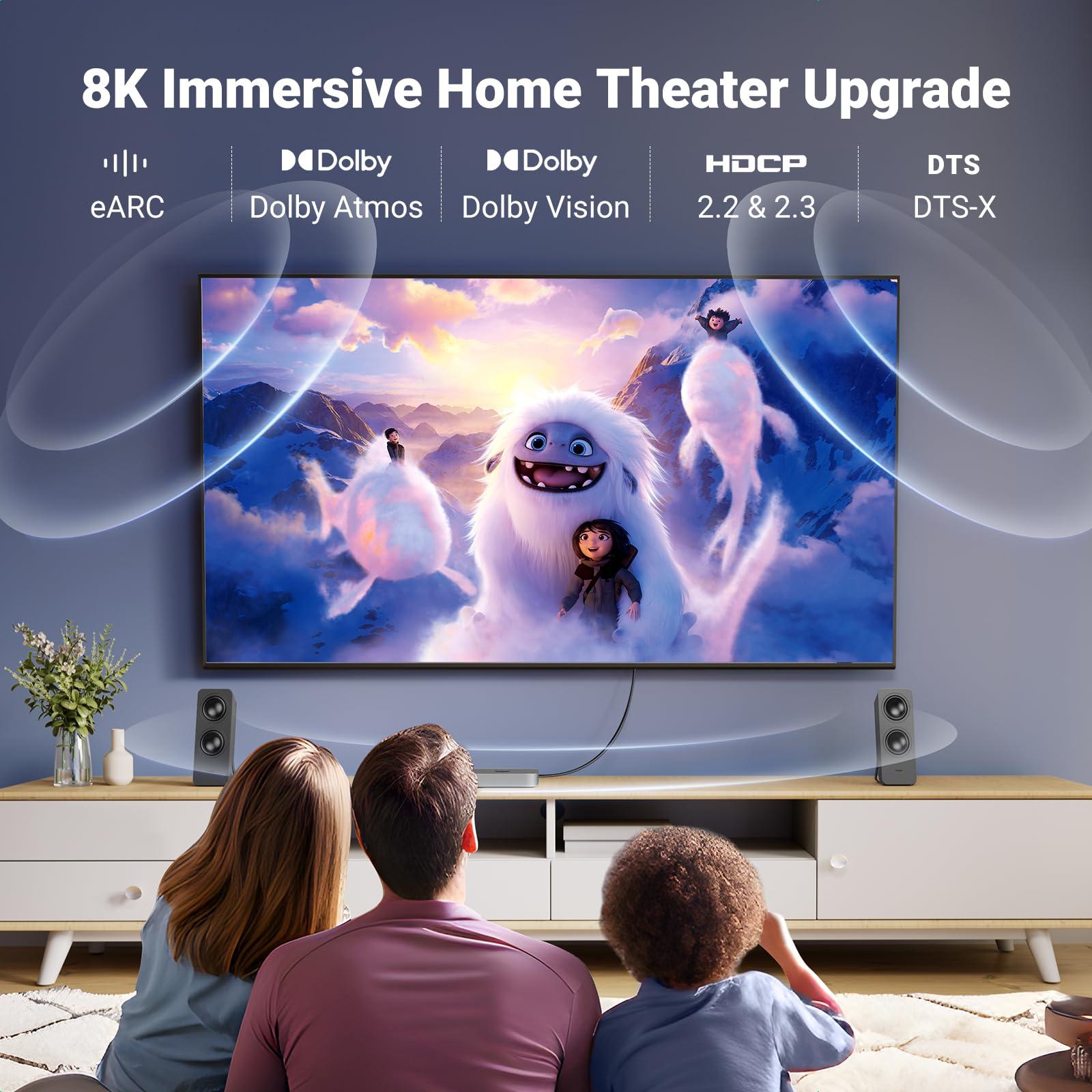 UGREEN UGREEN KVM Switch 1 Monitor 2 Computers, Share 4 USB Ports, HDMI KVM Switch for Keyboard Mouse Printer to One Monitor Bundle with 8K HDMI 2.1 Cable Certified 6.6FT Ultra High Speed Cord