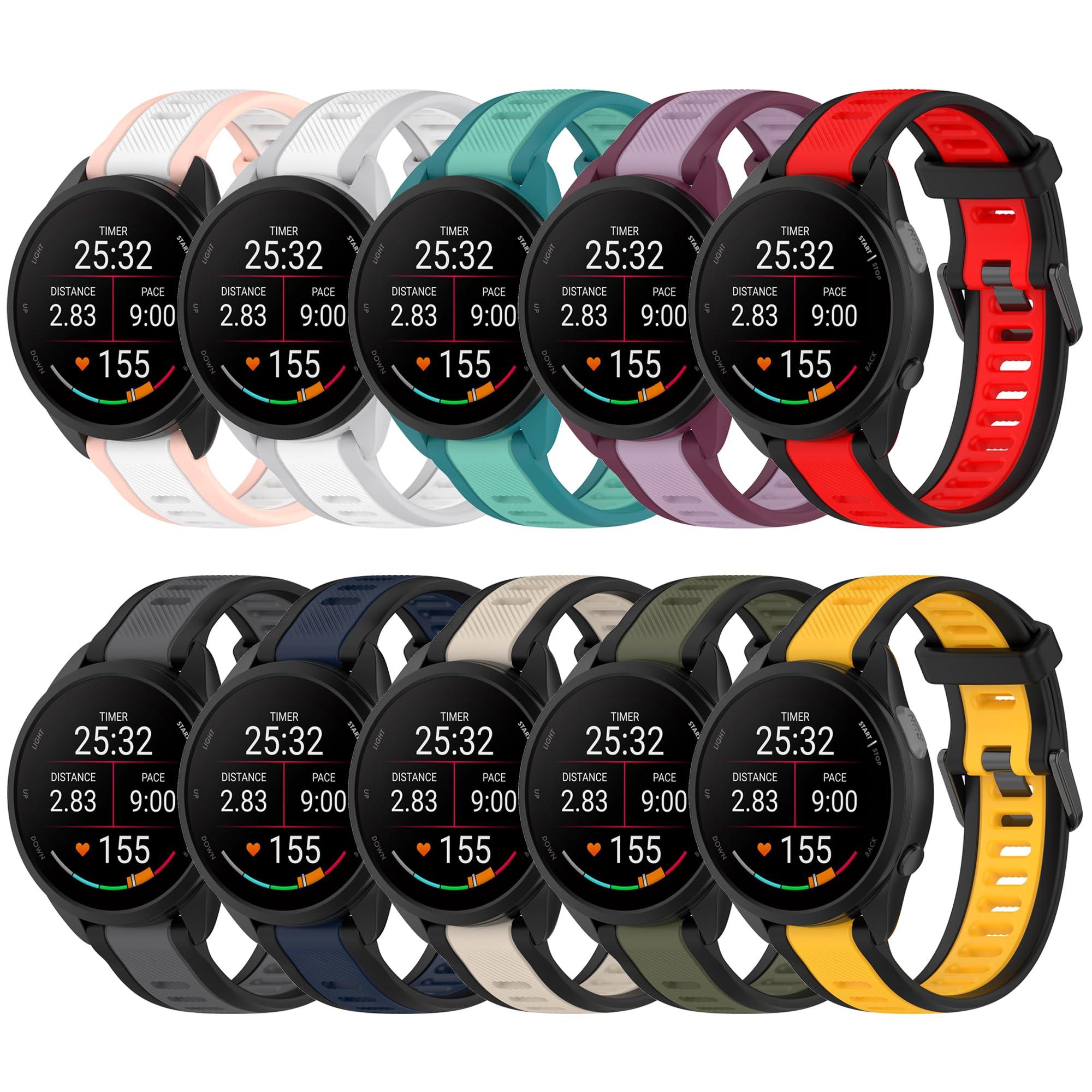 QGHXO Band for Garmin Forerunner 165, Soft Silicone Replacement Band for Garmin Forerunner 165 Music (No Tracker)