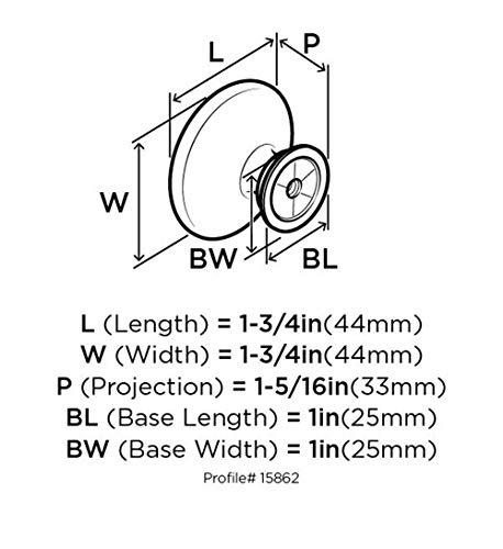 Amerock Amerock | Cabinet Knob | Matte Black | 1-3/4 inch (44 mm) Diameter | Inspirations | 1 Pack | Drawer Knob | Cabinet Hardware