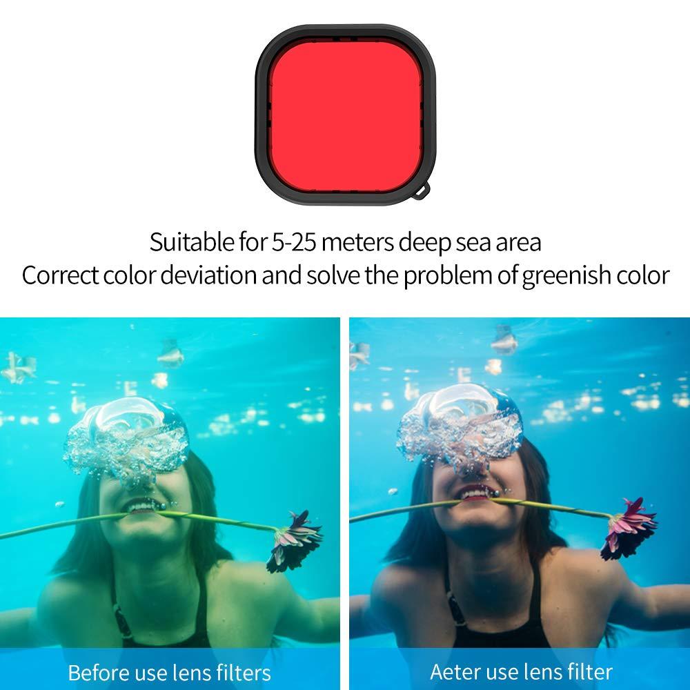 TELESIN TELESIN Waterproof Case with 3-Pack Dive Filter for GoPro Hero 13 Hero 12 Hero 11 Hero 10 Hero 9 Black Supports 60M/196FT Underwater Scuba Snorkeling Deep Diving with Red Magenta Filter Go Pro