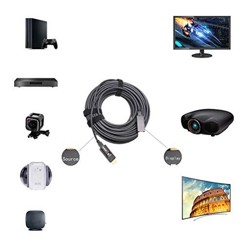 DTech DTech 75 Feet Fiber Optic HDMI Cable 4K 60Hz 444 Chroma Subsampling 18Gbps Ultra HD with Micro HDMI to Standard HDMI Connectors Compatible with UHD TV Projector Computer Monitor (23 Meters, Black)
