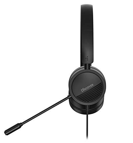 Discover Discover D312U Dual Speaker Headset with USB and 3.5mm Connection- Compatible with Computer Apps Like Microsoft Teams, Zoom, RingCentral, Cisco, Avaya and Cell Phones with a 3.5mm Port