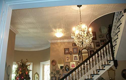 A La Maison Ceilings A La Maison Ceilings R32c Topkapi Palace Foam Glue-up Ceiling Tile (21.6 sq. ft./Case), Pack of 8, Plain White