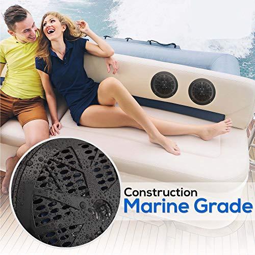 Pyle Pyle Bluetooth Marine Receiver Stereo & Speaker Kit 300W Single DIN Boat Marine Head Unit l LCD, Mic, Hands-Free Calling, AUX, MP3/USB/SD, AM/FM Radio, Remote - PLMRK47BK (Black)