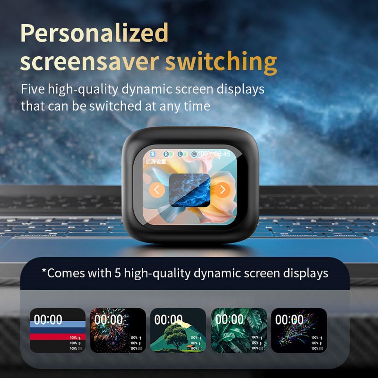 Xmenha Active Noise Cancelling Earbuds ANC with Smart Touch Screen, Blue Tooth Ear Buds Earphones for iPhone Android TWS True Wireless Bluetooth Earbuds, Sports Workout Gym Running In Ear Headphones for Men