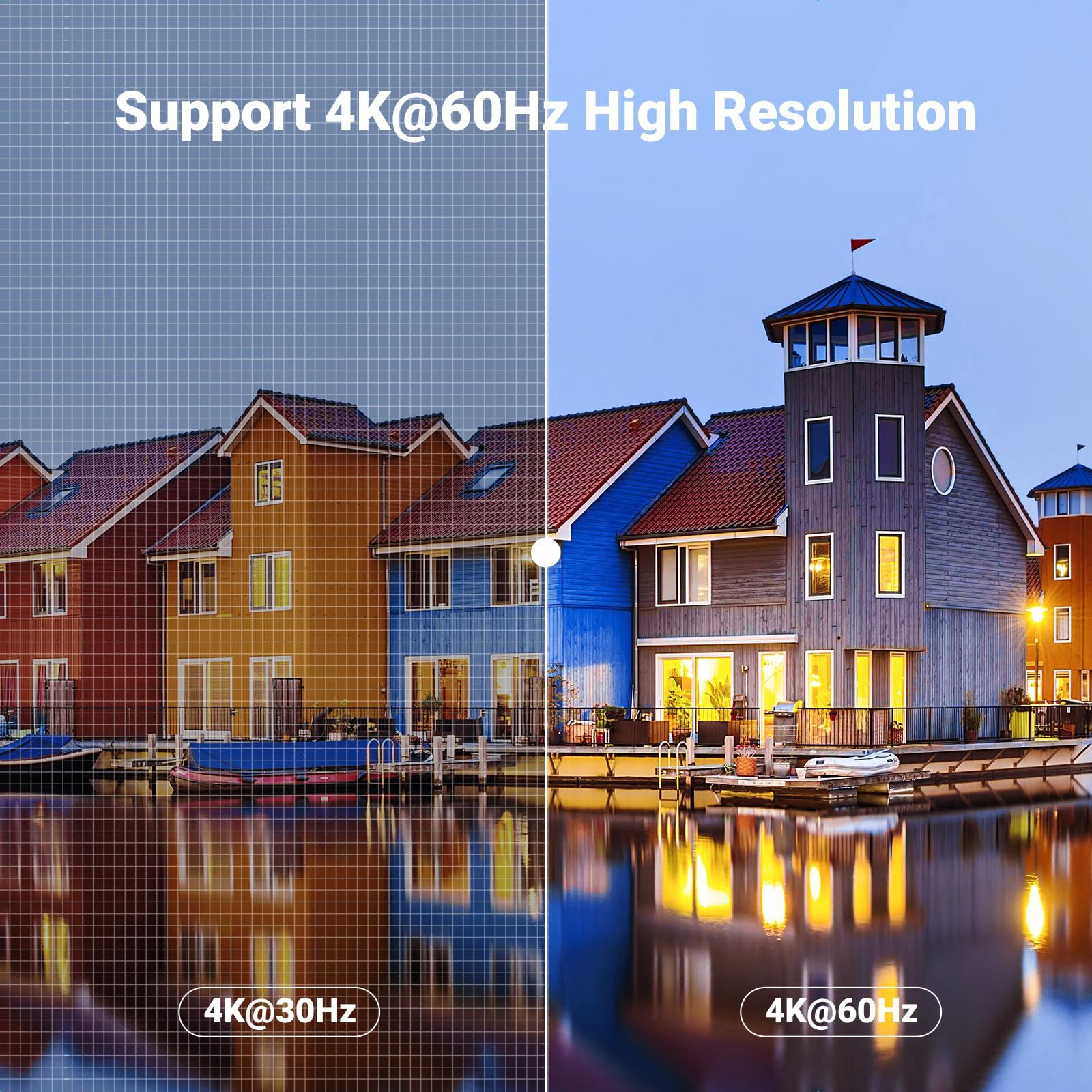 UGREEN UGREEN USB 3.0 HDMI KVM Switch with 4 USB 3.0 Ports 4K@60Hz for 2 Computers Sharing 1 Monitor Keyboard Mouse Hard Drives Printer, with 2 HDMI Cables, 2 USB Cables and Controller