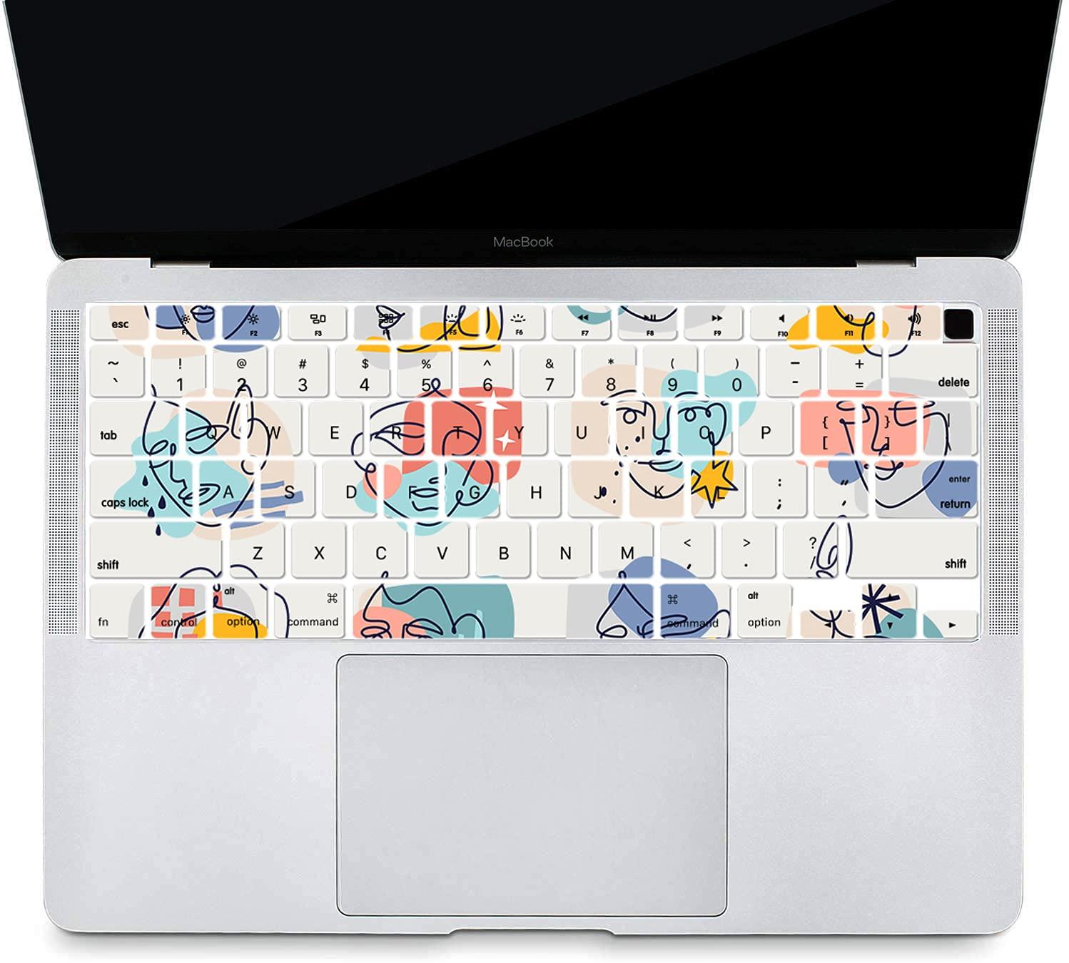 Bandless Case Compatible with MacBook Air 11 inch (Models: A1370 & A1465), 2 in 1 Bundle Protective Plastic Hard Shell Case & Keyboard Cover Skin Compatible with Mac Air 11.6 in - Girl Avatar