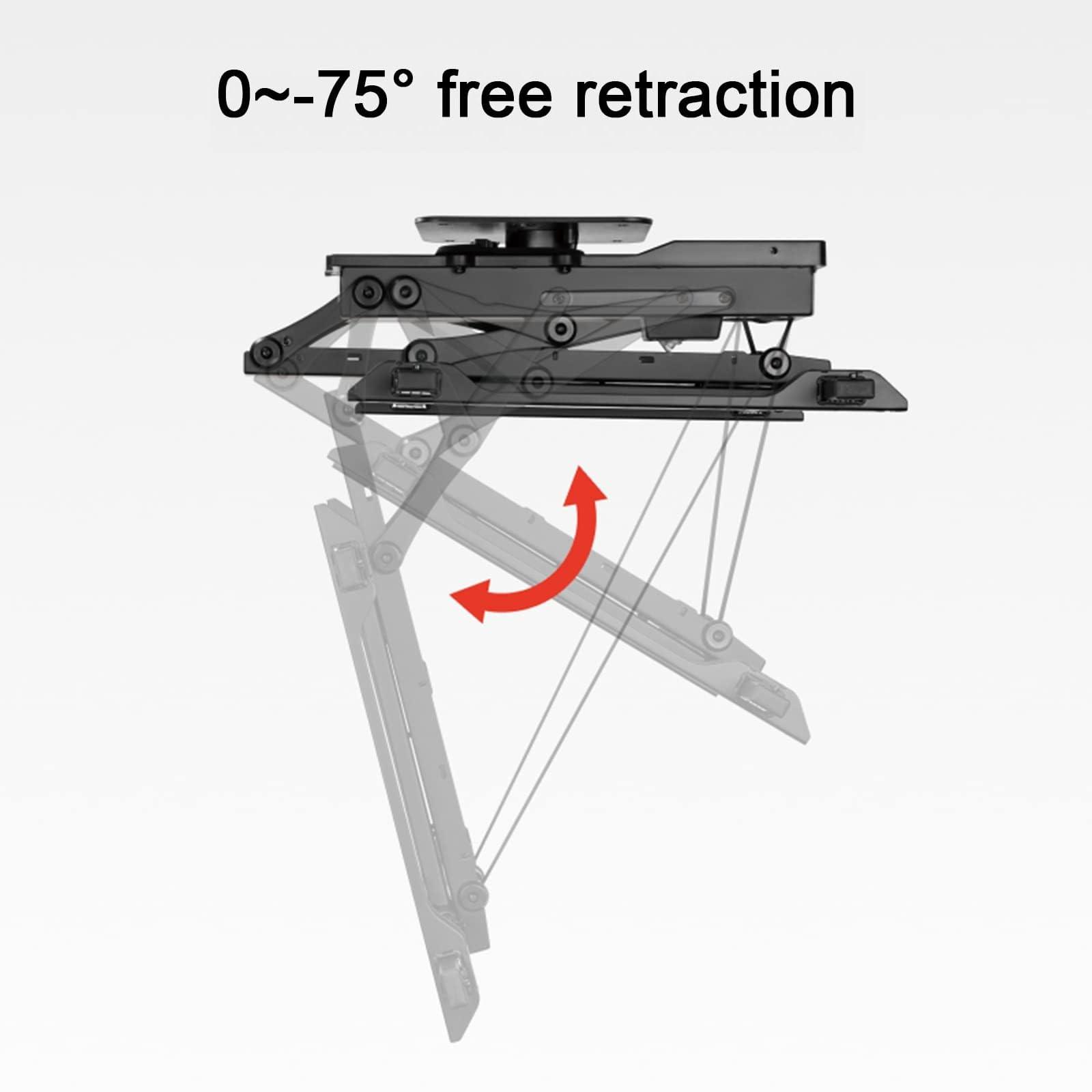 THEGA TV Ceiling Mount Adjustable Bracket - Motorized TV Lift, Motorized TV Ceiling Mount, TV Wall Mounts and Tilt Mounts, 90 Left/Right Rotation Electric TV Lift, for 32-75 Inch TVs