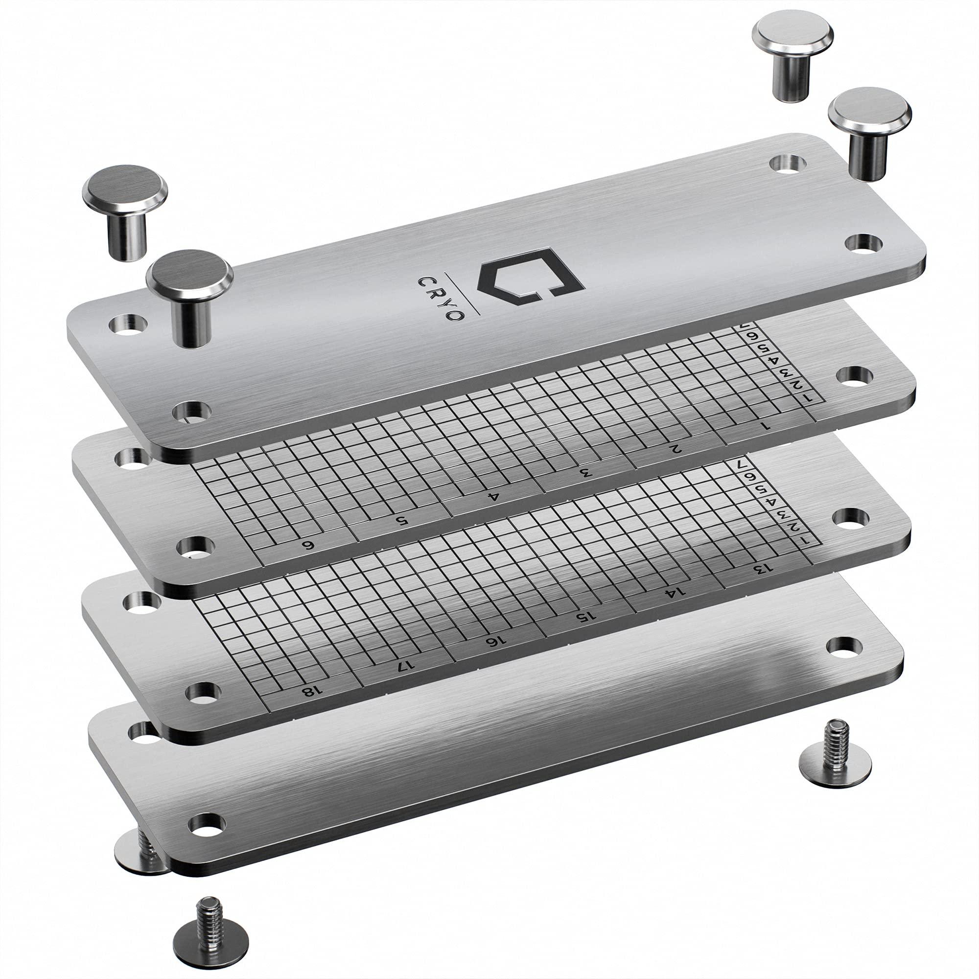 CRYO CRYO Crypto Seed Storage Bundle - Fireproof Stainless Steel Bitcoin Wallet (DOT) + Waterproof Recovery Seed Phrase Notebook (2-Pack) - BIP39 Cryptocurrency Backup System