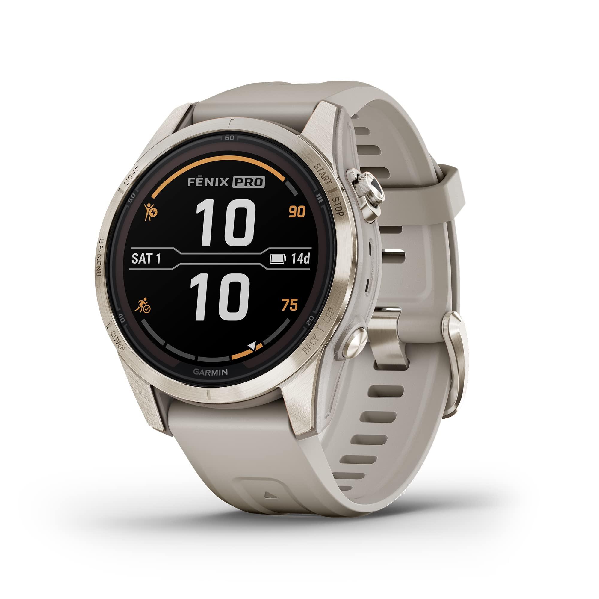 Garmin Garmin fnix 7S Pro Sapphire Solar, Multisport GPS Smartwatch, Built-in Flashlight, Solar Charging Capability, Sand