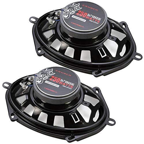 Crunch Crunch CS-5768CX, 250 Watts Full Range 2 Way 4 Ohms Coaxial Car Audio 5x7 by 6x8 Speaker Pair, Black, 2 Pack