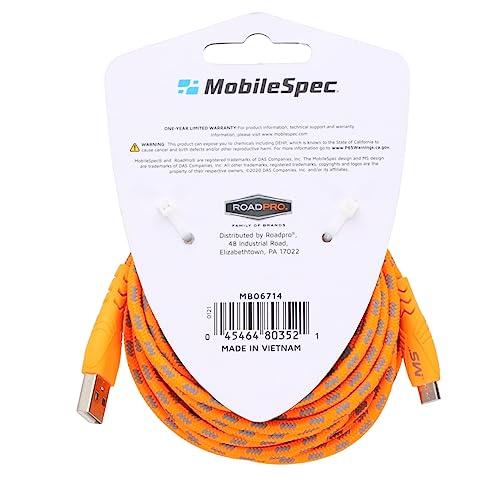 Mobile Spec Mobile Spec MB06714 10 Foot Micro to USB Hi-Visability Charge and Sync Cable - Orange