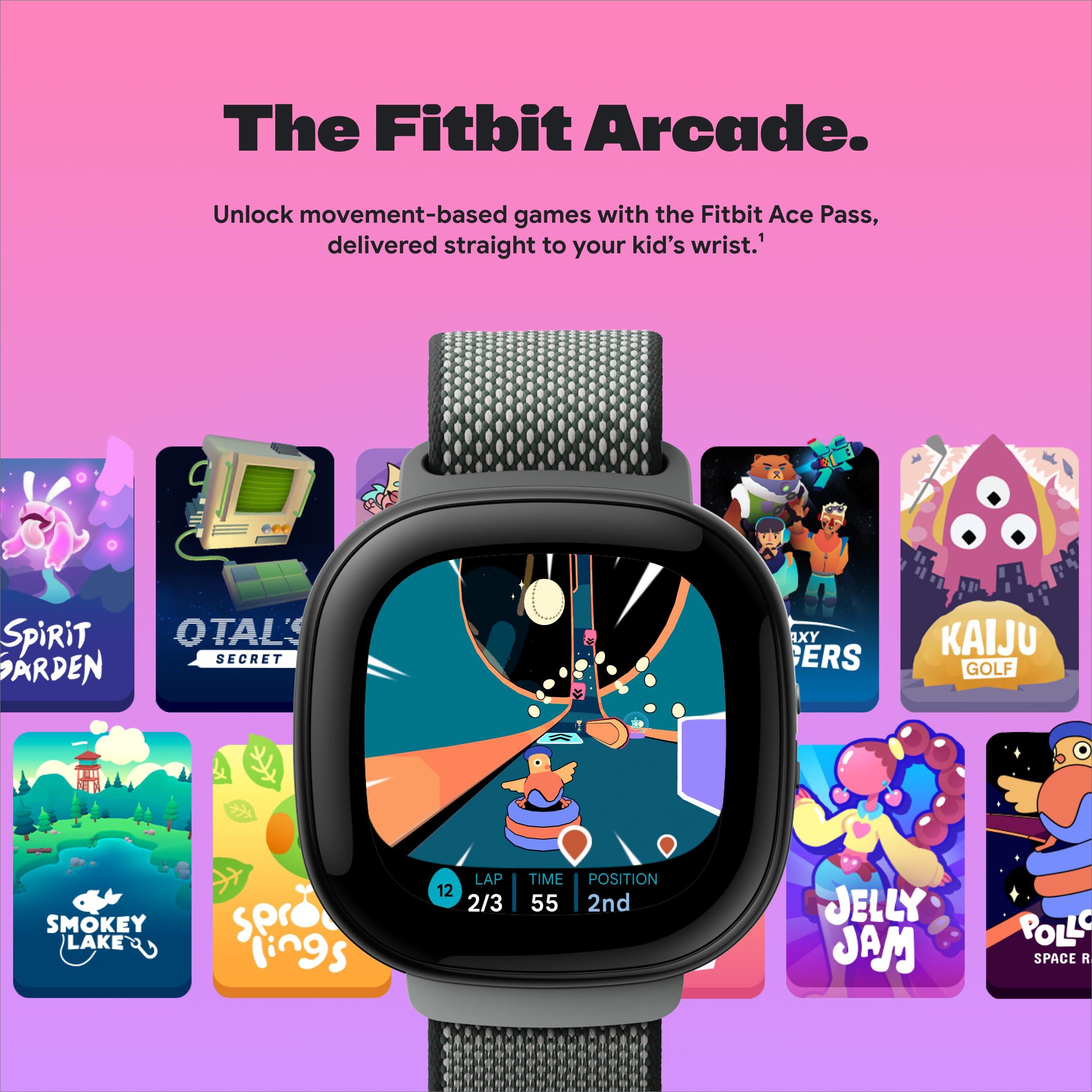 Fitbit Fitbit Google Ace LTE - Kids Smartwatch with Call, Message, GPS, and Activity-Based Games, Ace Pass Data Plan Required - Spicy - Moovin