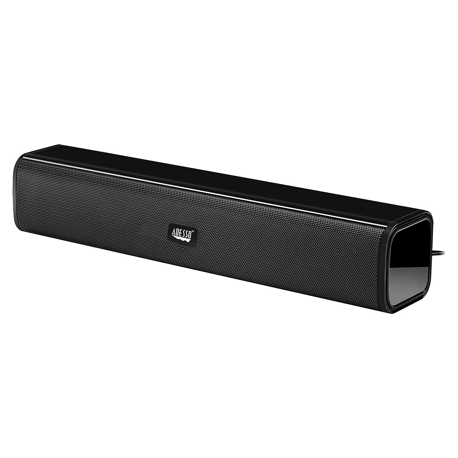 Adesso Adesso Xtream S5 USB Sound Bar Speaker for PC Desktop 5W x 2, Black