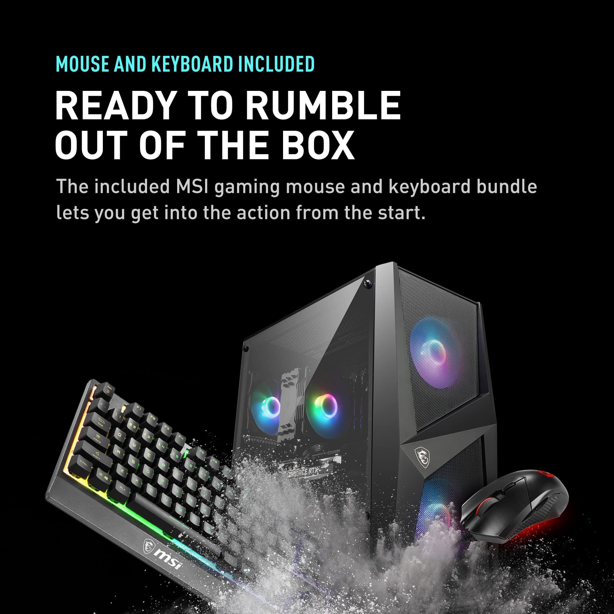 MSI MSI Codex R Gaming Desktop: Intel Core i5-13400F, RTX 4060, 32GB DDR5, 2TB M.2 NVMe Gen3, RGB Fan Cooling, 650W 80+ Gold, Keyboard & Mouse, DIY Friendly, Windows 11 Pro: 13NUC5-068US,Black