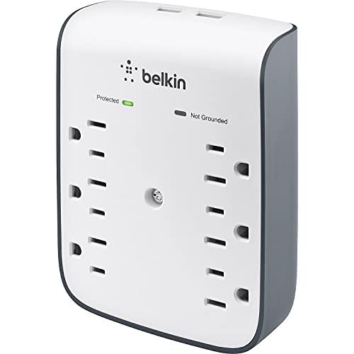 Belkin Belkin BSV602TT SurgePlus USB Wall Mount Charger, 6 Outlets; 2 USB, White