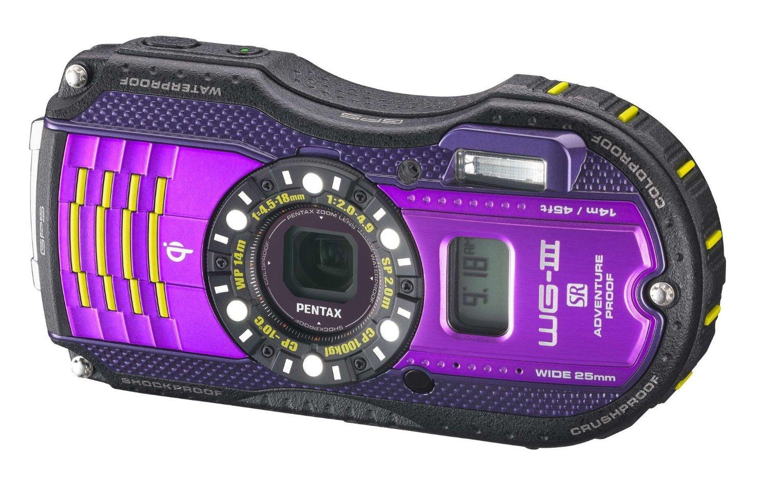 Pentax Pentax Optio WG-3 GPS purple 16 MP Waterproof Digital Camera with 3-Inch LCD Screen (Purple)