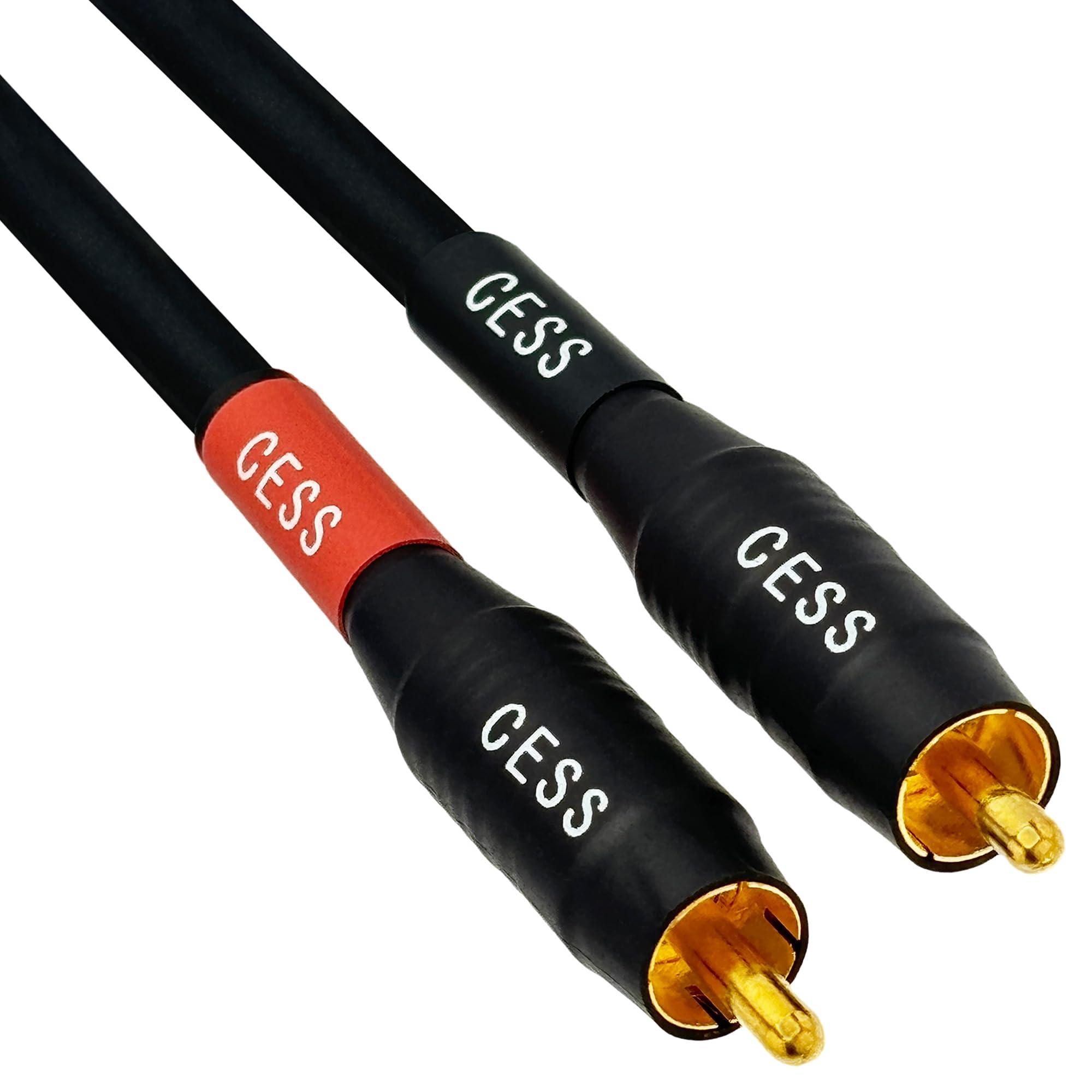 CNCESS CESS-075-2f Heavy Duty Waterproof RCA Cable, Phono Male to Male (2 FT)