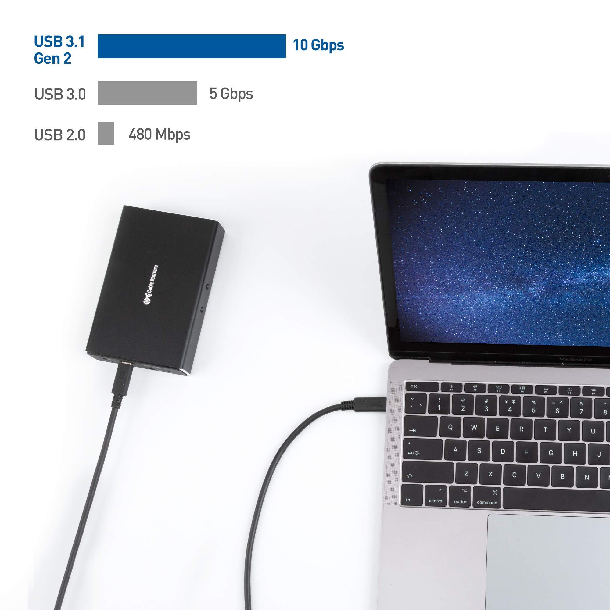 Cable Matters Cable Matters [USB-IF Certified] 10 Gbps Gen 2 USB C to USB C Cable 3.3 ft / 1m, Supports Up to [4K@60Hz Video, 100W Charging, 10Gbps Data Transfer] in Black
