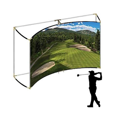 TheTerakart The Terakart Curved Self-standing Indoor/Outdoor Golf Frame with 1" corners and Golf Simulator Impact Screen (Corners with 300 x 300 cm Screen)
