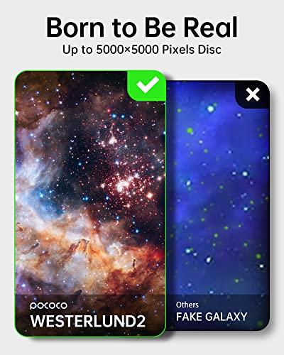 POCOCO POCOCO Galaxy Star Projector for Bedroom with Replaceable Optical Film Discs, Home Planetarium Night Light Projector with High-Definition Soft Light for Relax, Study, and Meditate, Stress Relief Gifts